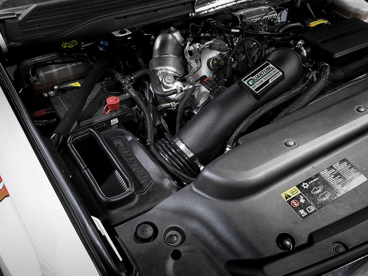 Quantum Cold Air Intake System w/ Pro Dry S Filter GM Diesel Trucks 17-19 V8-6.6L (td) L5P aFe Power aFe Power