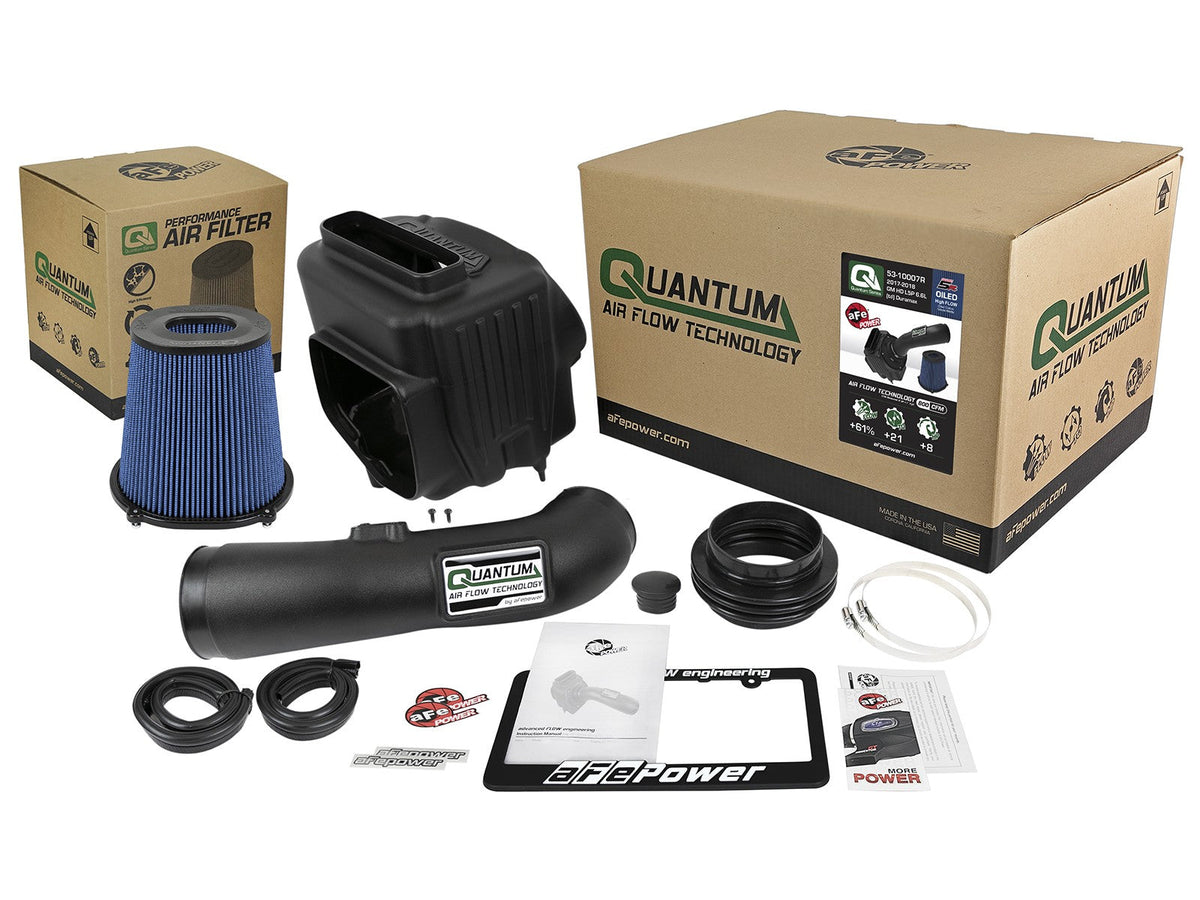 Quantum Cold Air Intake System w/ Pro 5R Filter GM Diesel Trucks 17-19 V8-6.6L (td) L5P aFe Power aFe Power