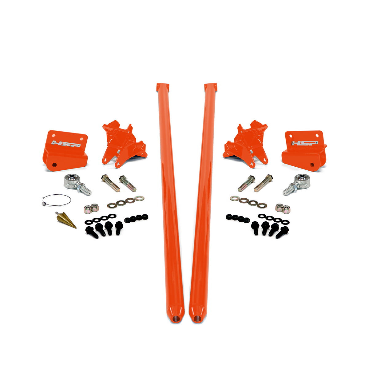 2011-2019 Chevrolet / GMC 70 inch Bolt On Traction Bars 4 inch Axle Diameter M&M Orange HSP Diesel