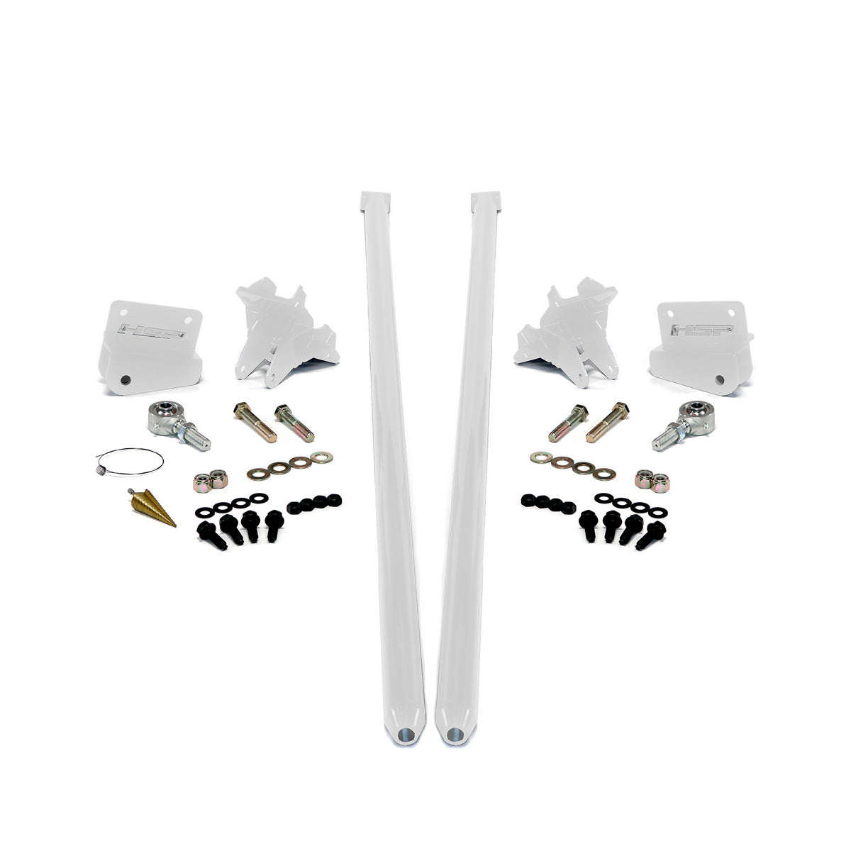 2011-2019 Chevrolet / GMC 70 inch Bolt On Traction Bars 4 inch Axle Diameter Polar White - HSP Diesel