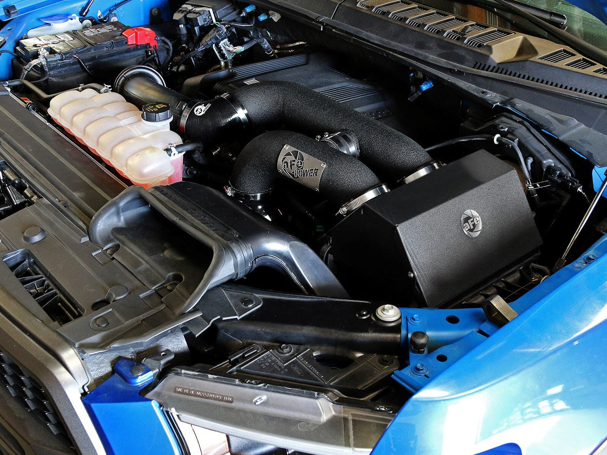 Rapid Induction Cold Air Intake System w/ Pro 5R Filter Ford F-150/Raptor 17-20 V6-3.5L (tt)/Expedition 18-21 V6-3.5L (tt) 78 Percent Air Flow Gain aFe Power aFe Power