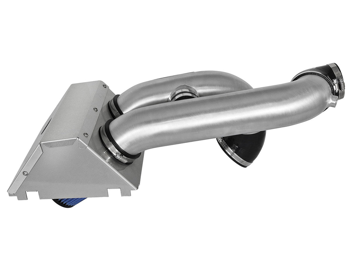 Rapid Induction Cold Air Intake System w/ Pro 5R Filter Brushed Ford F-150/Raptor 17-20 V6-3.5L (tt)/Expedition 18-21 V6-3.5L (tt) aFe Power aFe Power