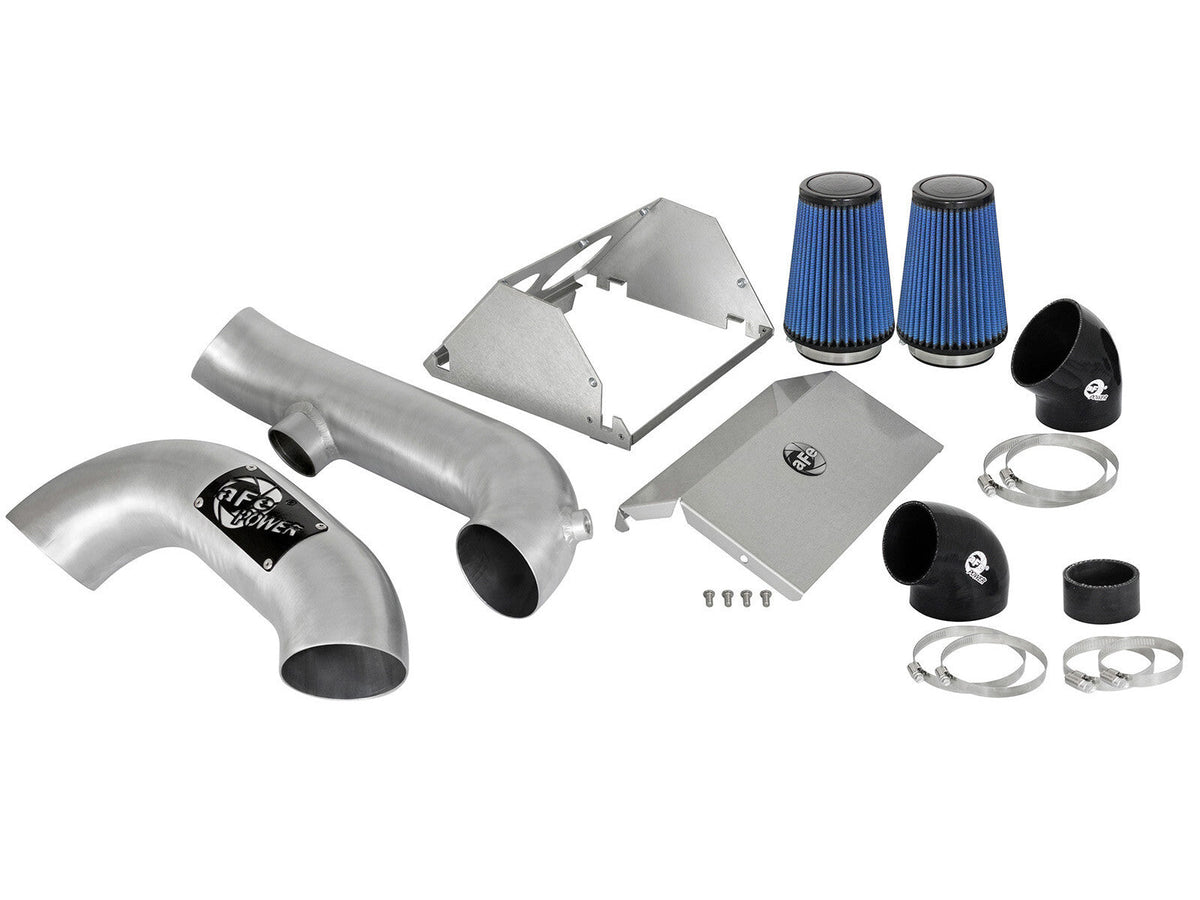 Rapid Induction Cold Air Intake System w/ Pro 5R Filter Brushed Ford F-150/Raptor 17-20 V6-3.5L (tt)/Expedition 18-21 V6-3.5L (tt) aFe Power aFe Power