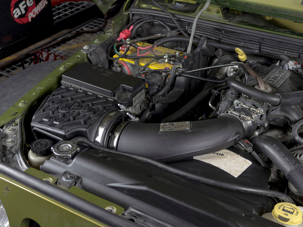 Momentum GT Cold Air Intake System w/ Pro 5R Filter Jeep Wrangler (JK) 07-11 V6-3.8L 45 Percent Air Flow Gain aFe Power aFe Power