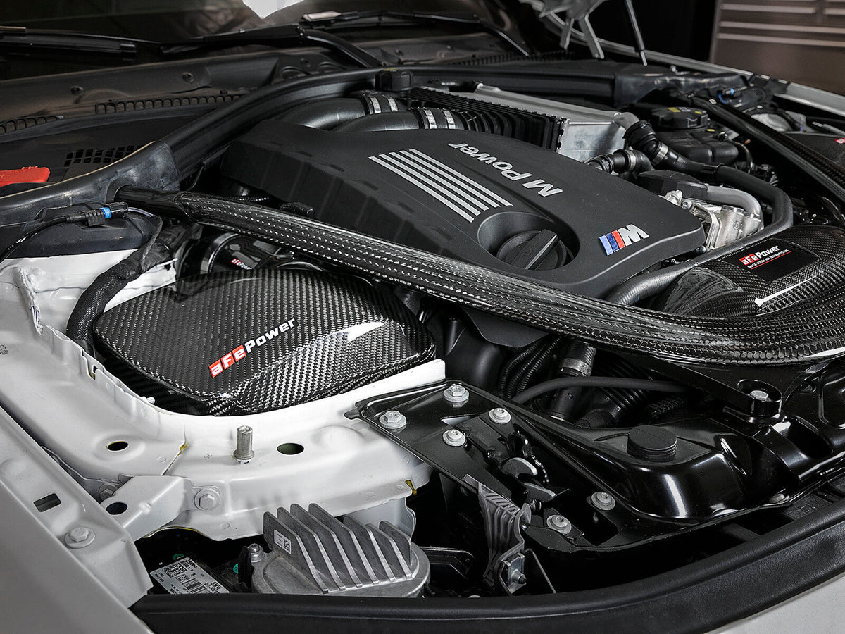 Black Series Carbon Fiber Cold Air Intake System w/ Pro 5R Filter BMW M2 Competition (F87) 19-21/M3/M4 (F80/82/83) 15-20 L6-3.0L (tt) S55 aFe Power aFe Power