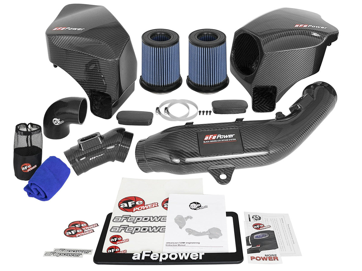 Black Series Carbon Fiber Cold Air Intake System w/ Pro 5R Filter BMW M2 Competition (F87) 19-21/M3/M4 (F80/82/83) 15-20 L6-3.0L (tt) S55 aFe Power aFe Power