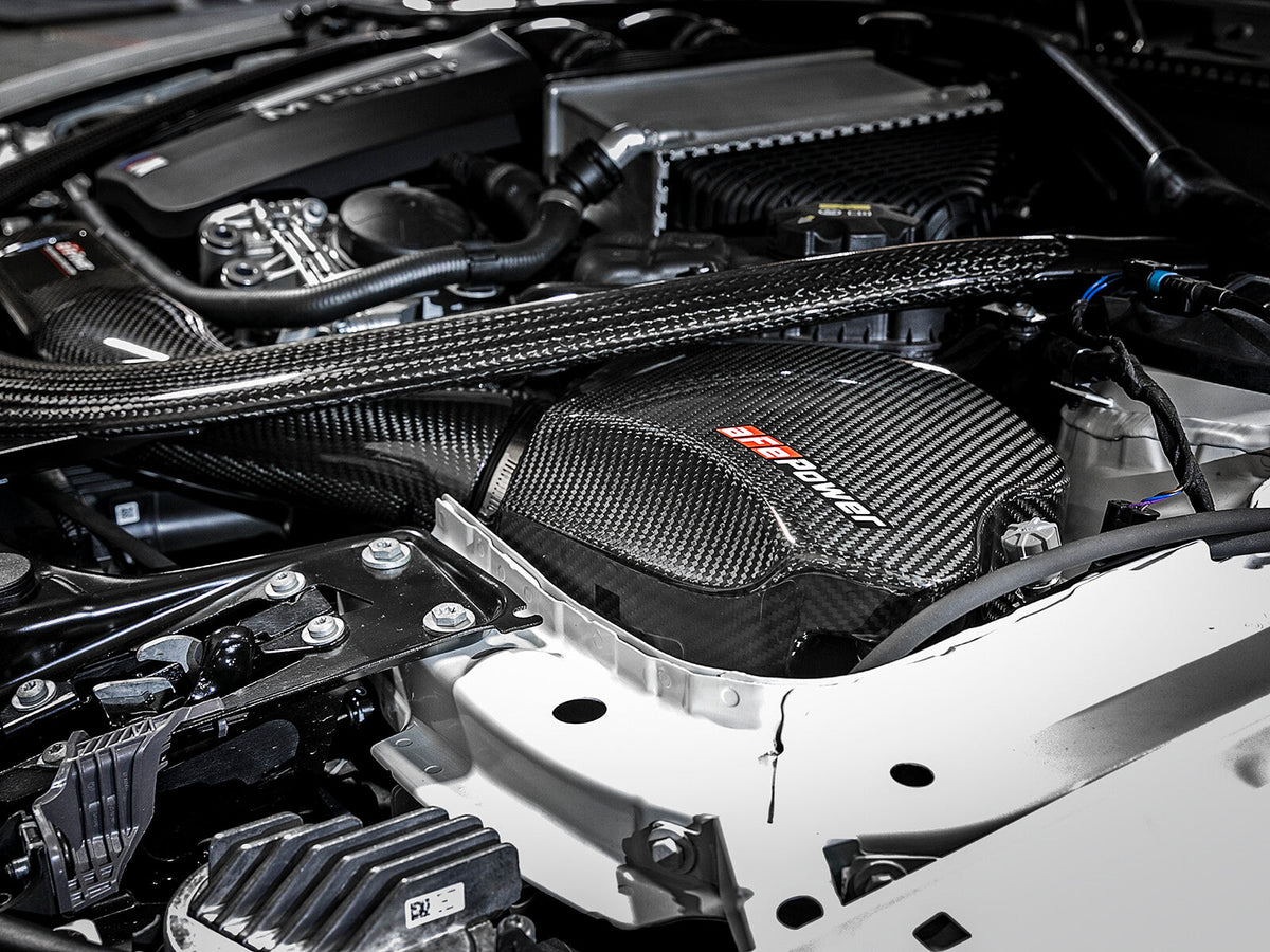 Black Series Carbon Fiber Cold Air Intake System w/ Pro 5R Filter BMW M2 Competition (F87) 19-21/M3/M4 (F80/82/83) 15-20 L6-3.0L (tt) S55 aFe Power aFe Power