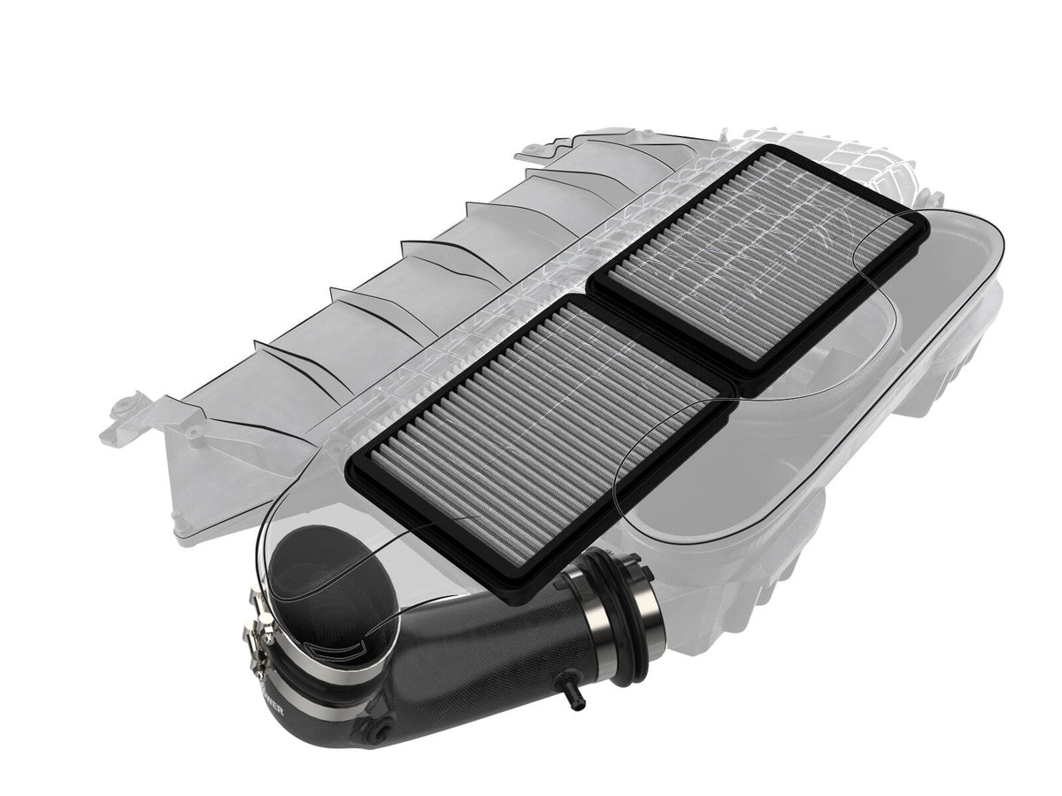 Super Stock Carbon Fiber Induction System w/ Pro Dry S Filter Ram 1500 Trx 21-24 V8-6.2L (sc) aFe Power aFe Power