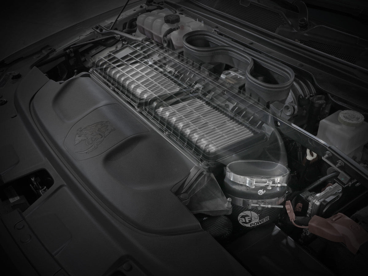 Super Stock Carbon Fiber Induction System w/ Pro Dry S Filter Ram 1500 Trx 21-24 V8-6.2L (sc) aFe Power aFe Power