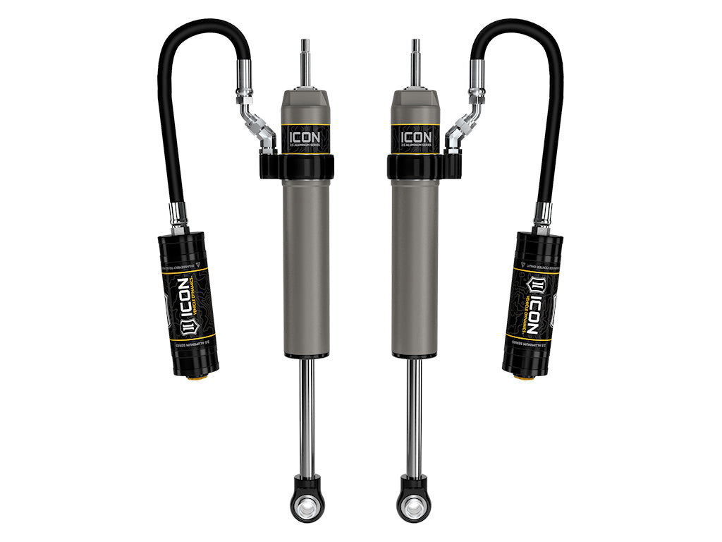 2025 Toyota 4Runner 0-3 Inch Lift Rear V.S. 2.5 Aluminum Series Shock Absorbers Remote Reservoir Pair Icon Vehicle Dynamics Icon Vehicle Dynamics