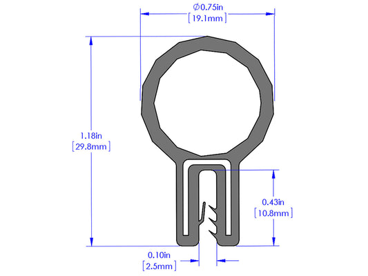 Magnum Force Cold Air Intake Replacement Trim Seal Kit 1/16 Inch X 3/4 Inch seal bulb X 36 Inch L aFe Power