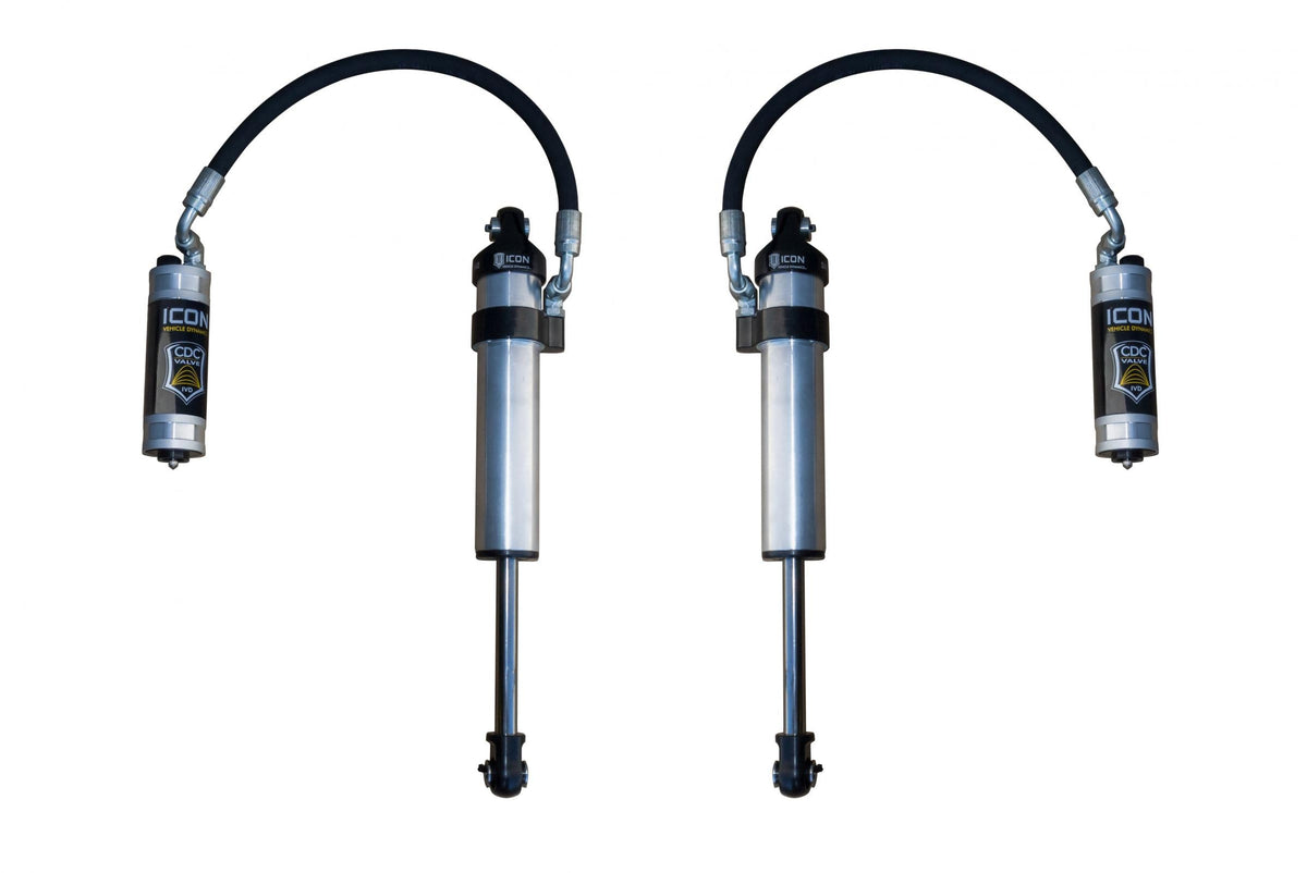 2003-2024 Toyota 4Runner 2005-2023 Toyota Tacoma 2007-2014 Toyota FJ Cruiser Front 2.5 Vs Stock Width Remote Reservoir W/CDCV Secondary Shocks Pair Icon Vehicle Dynamics Icon Vehicle Dynamics