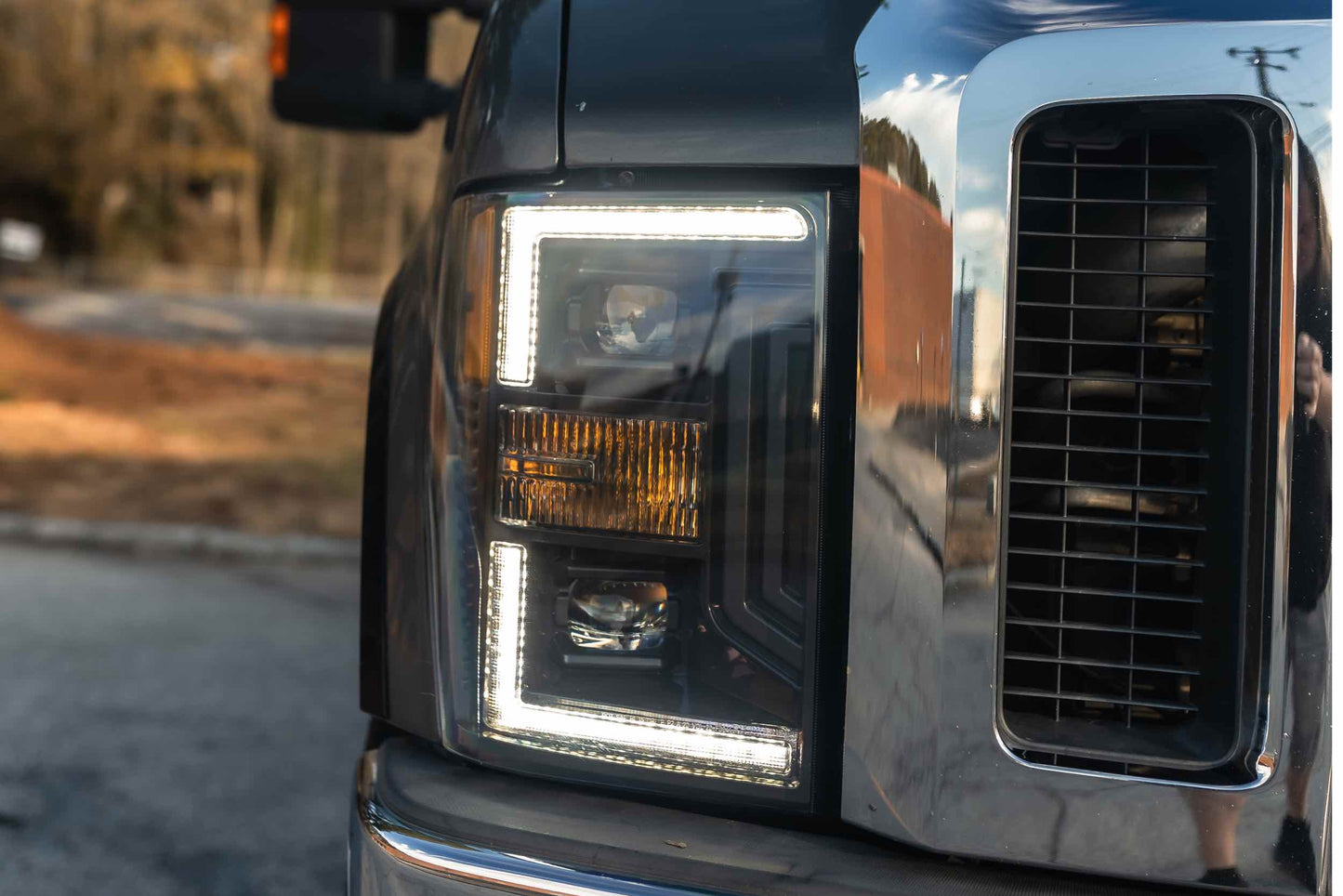 Ford Super Duty (08-10): XB Hybrid LED Headlights Plug-N-Play LED Headlights Driven Light Group