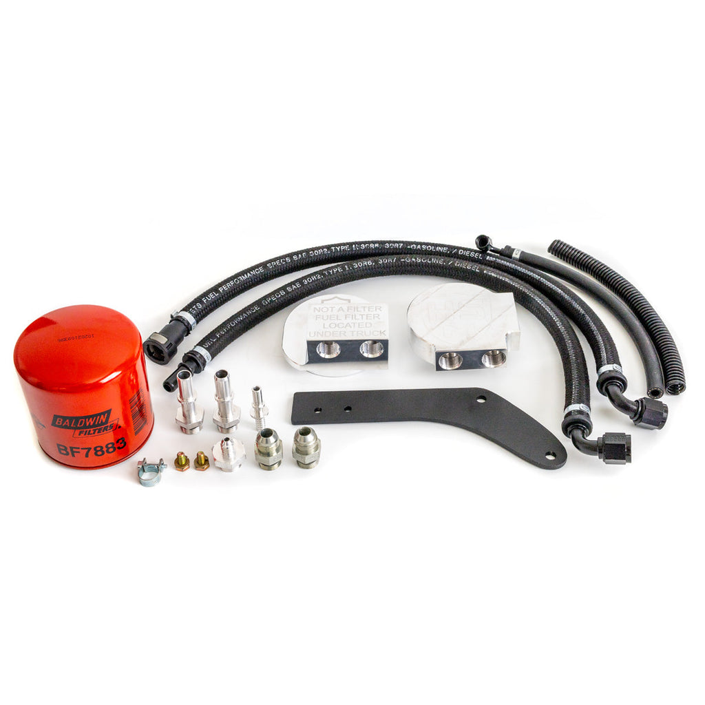 H&S Motorsports - 2011-2016 Ford 6.7L Power Stroke Upper Fuel Filter Relocation Kit at Tameless Performance