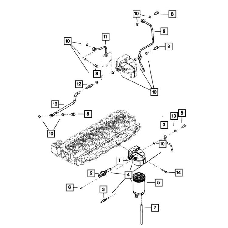 07.5-10 Dodge Ram 6.7L Cummins Mopar Fuel Filter Fuel Line Kit - TAMELESS PERFORMANCE