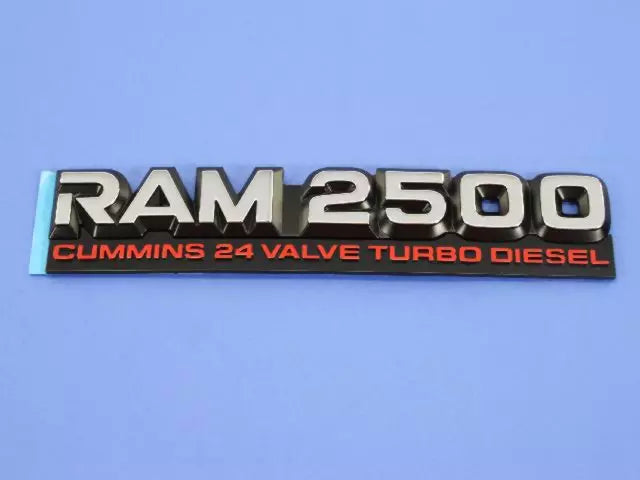 Mopar "Ram 2500 Cummins 24 Valve Turbo Diesel" Fender Emblem 55295313AC