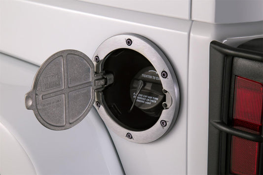 Brushed Aluminum Fuel Door For 2007-2018 Jeep Wrangler JK/JK Unlimited 2-Door/4-Door AMP Research AMP Research