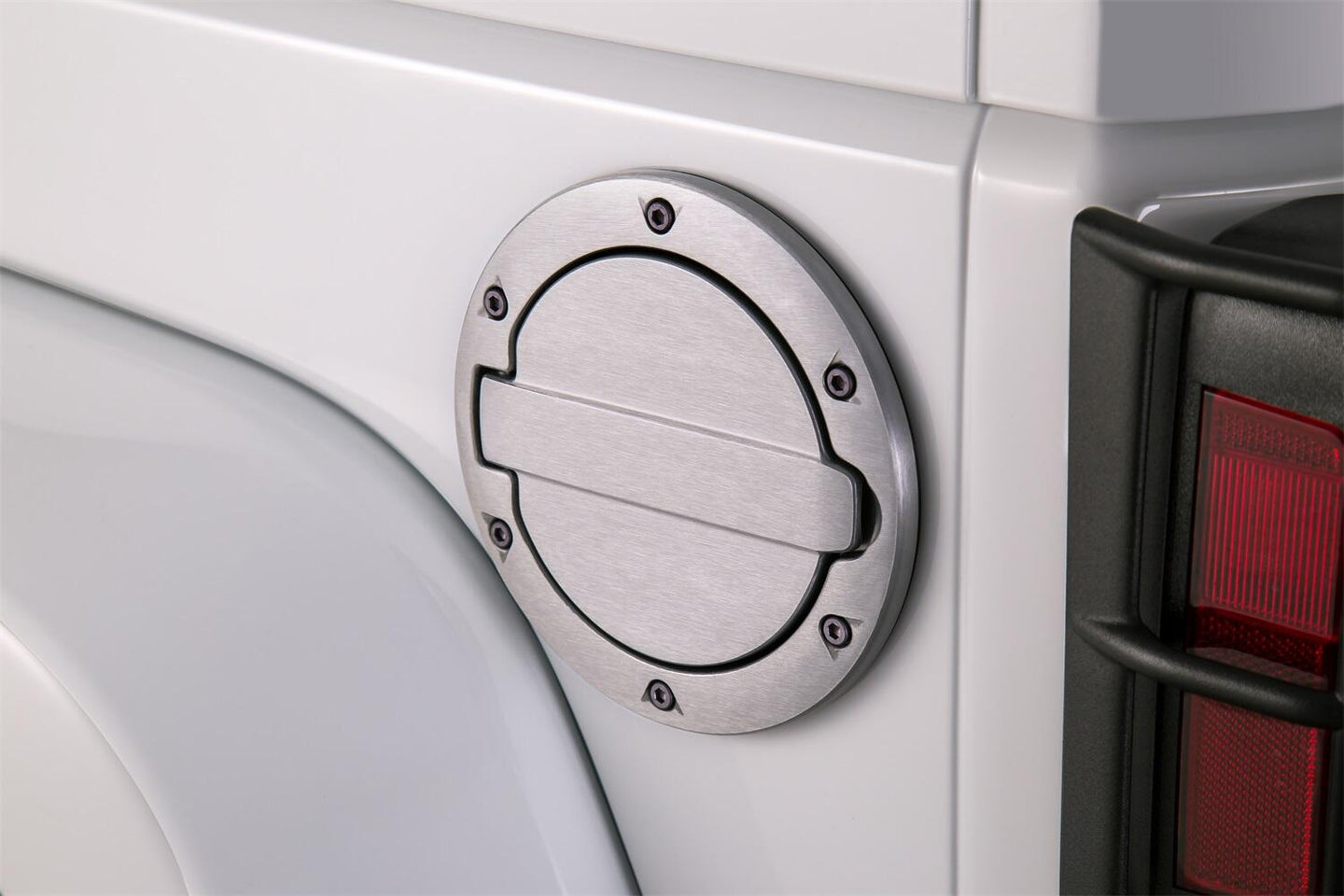 Brushed Aluminum Fuel Door For 2007-2018 Jeep Wrangler JK/JK Unlimited 2-Door/4-Door AMP Research AMP Research