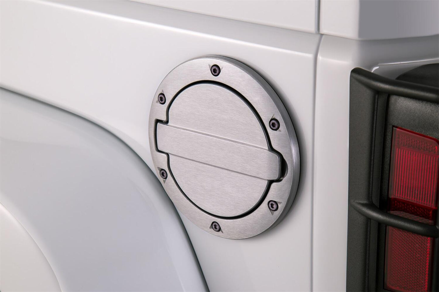 Brushed Aluminum Fuel Door For 2007-2018 Jeep Wrangler JK/JK Unlimited 2-Door/4-Door AMP Research AMP Research