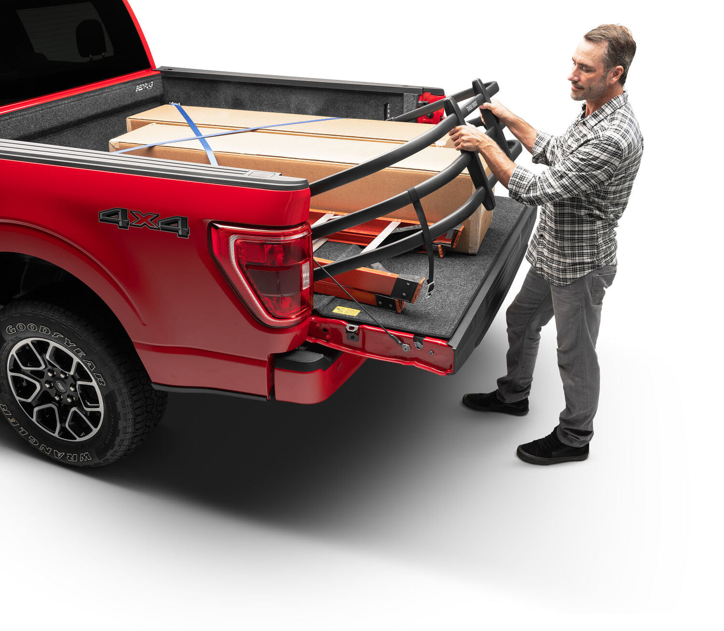 BedXtender HD Tailgate Bed Extender Max Truck Bed Extender For 2004-2024 Ford F-150 (Excludes 2004 F-150 Heritage) 2005-2008 Lincoln Mark LT 2007-2022 Toyota Tundra Standard Bed AMP Research AMP Research