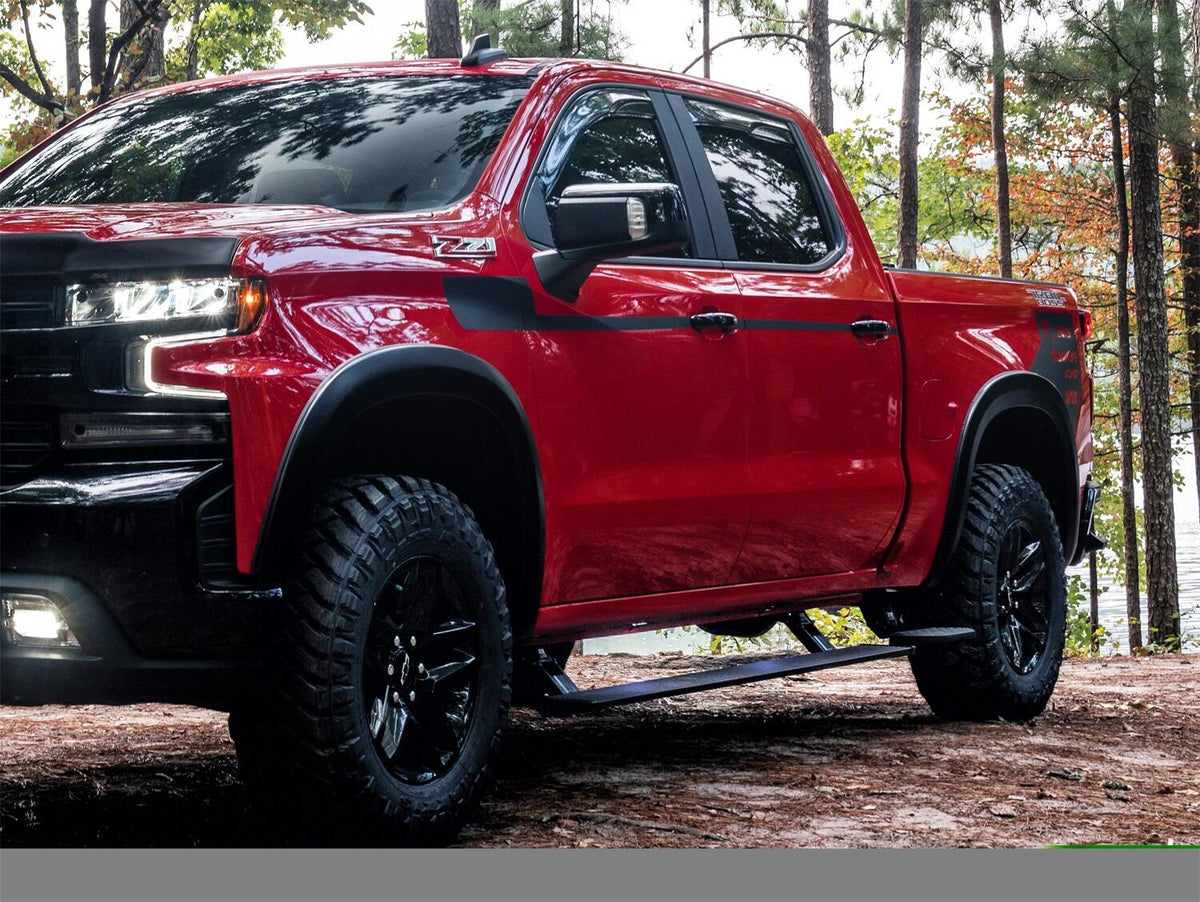 PowerStep Electric Running Boards Plug N Play System For 2014-2018 Silverado/Sierra 1500 (Incl 2019 Silverado LD/Sierra Limited) 2015-2019 Silverado/Sierra 2500/3500 (Excludes Diesel) Double and Crew Cab AMP Research AMP Research