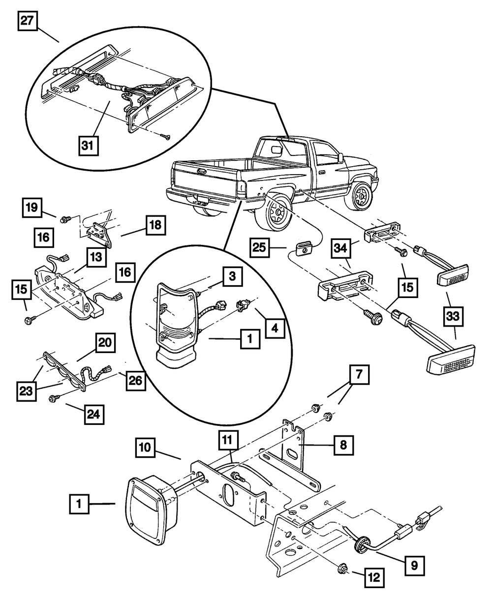 Mopar License Plate Lamp Socket Wiring Harness 5179988AC