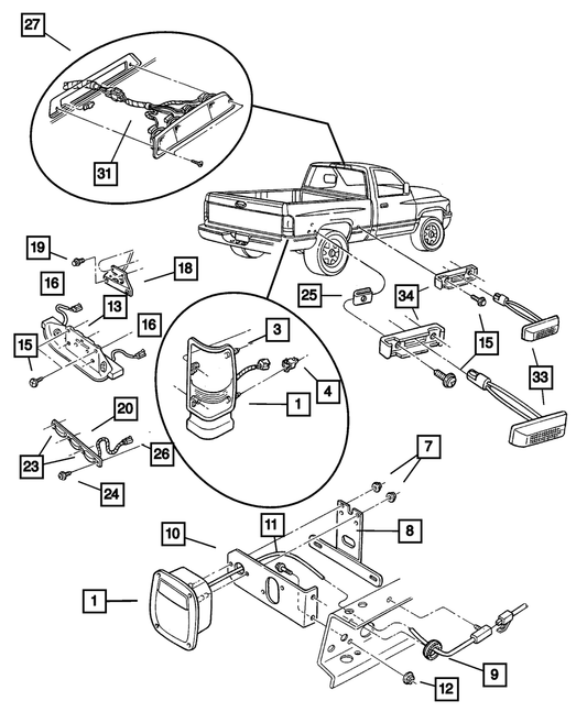 Mopar License Plate Lamp Socket Wiring Harness 5179988AC