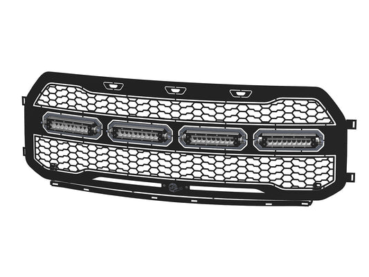 Scorpion Complete Replacement Tread Design Grille Flat Black w/ LED Lights Ford F-150 Raptor 17-20 aFe Power aFe Power