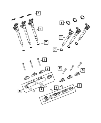 compare product Mopar 68148331AB Fuel Rail Bolt