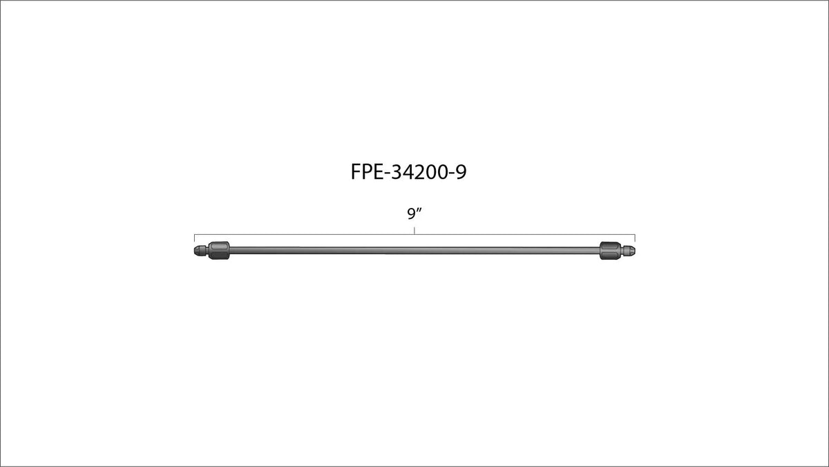 9 Inch High Pressure Fuel Line 8mm x 3.5mm Line M14 x 1.5 Nuts Fleece Performance Fleece Performance