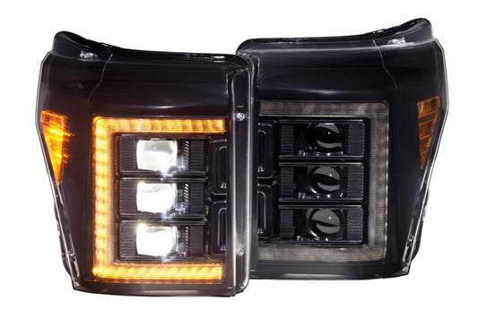 Ford Super Duty (11-16): XB LED Headlights Amber DRL Bi-LED Headlights Driven Light Group