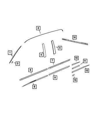 compare product Mopar Roof Molding (Passenger Side) 68289844AC
