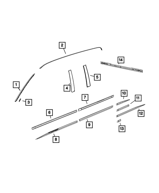 Mopar Roof Molding (Passenger Side) 68289844AC