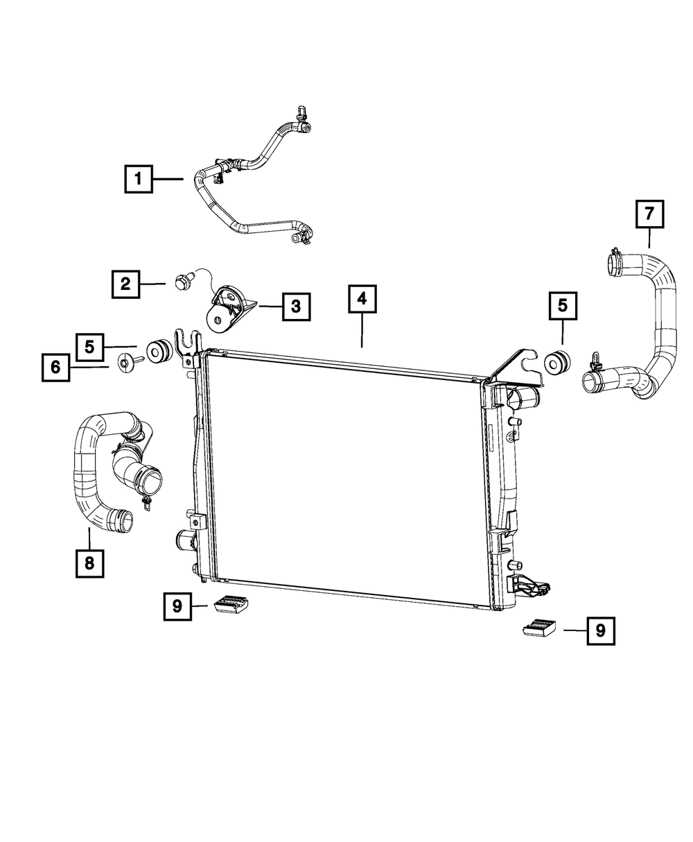 Mopar 68166469AC Upper Radiator Hose (Secondary)