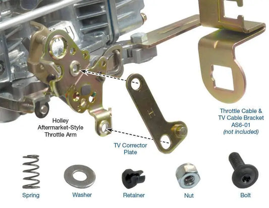 Suncoast Carburetor TV Linkage Corrector Kit - Fits Holley® Aftermarket-Style Throttle Arm