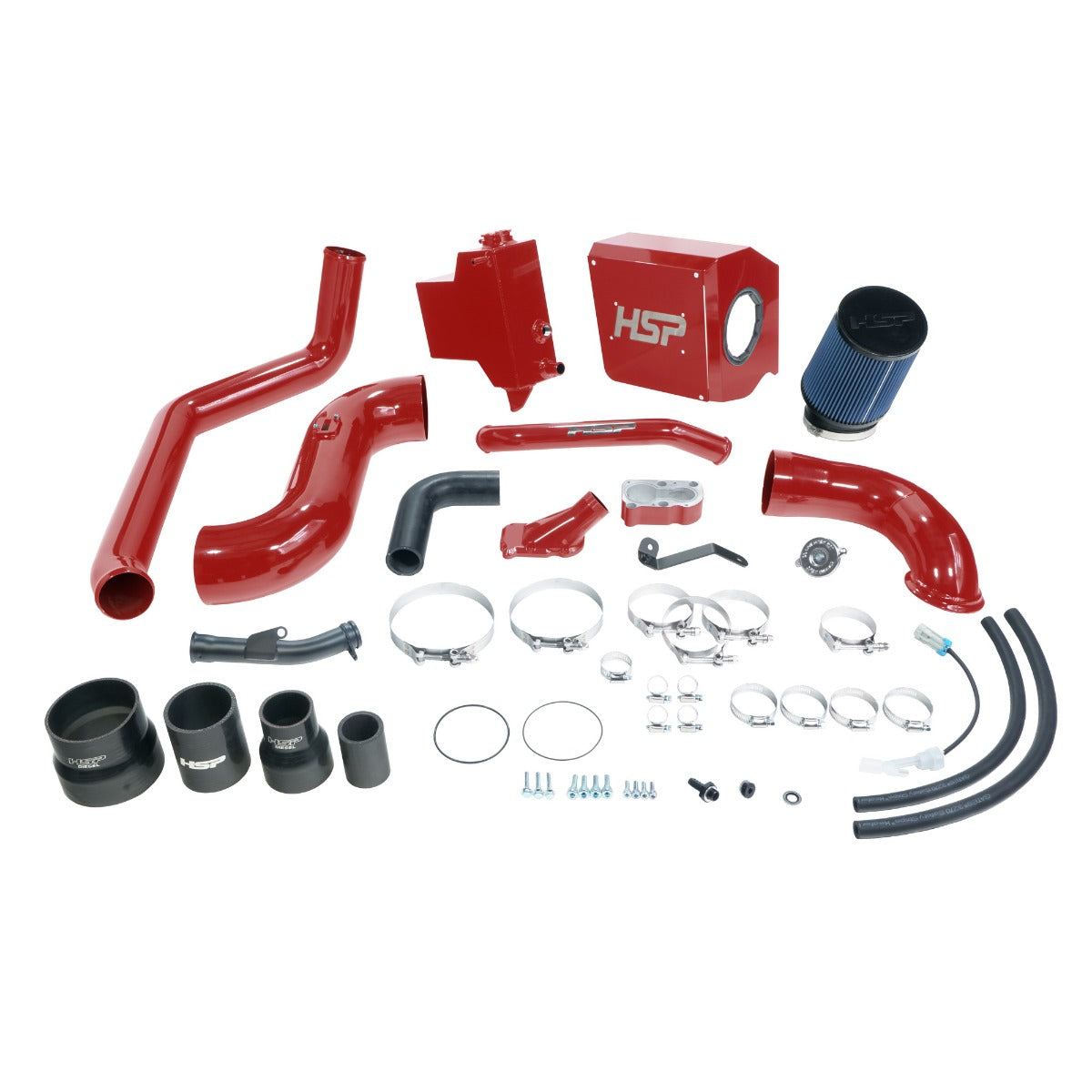 HSP Deluxe No Bridge/Cold Side Bundle Kit For 2007.5-2010 Silverado/Sierra 2500/3500-Flag Red - HSP Diesel