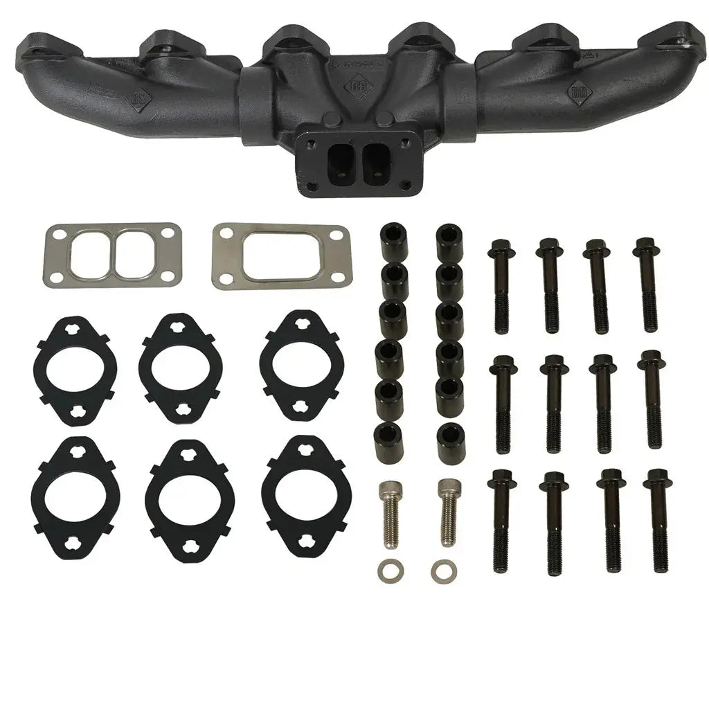 EXHAUST MANIFOLD KIT STOCK/T3 DODGE 24-VALVE 5.9L CUMMINS 1998.5-2002 BD Diesel