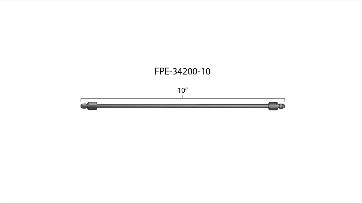 10 Inch High Pressure Fuel Line 8mm x 3.5mm Line M14 x 1.5 Nuts Fleece Performance Fleece Performance
