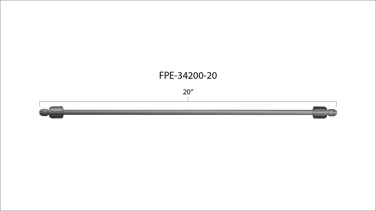 20 Inch High Pressure Fuel Line 8mm x 3.5mm Line M14 x 1.5 Nuts Fleece Performance Fleece Performance