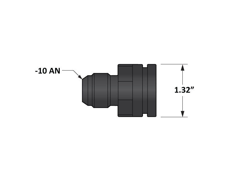 Adapter Fitting -10AN Male to 1.325 Inch Bore Fleece Performance Fleece Performance