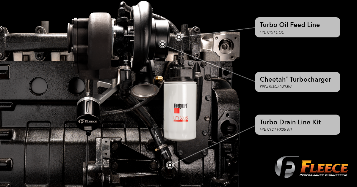 Turbocharger Drain Tube Kit for 1994-2002 5.9L Cummins Fleece Performance Fleece Performance