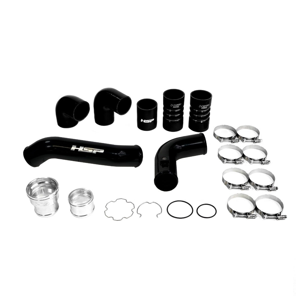 Intercooler Bundle Kit For 2011-2022 Ford Powerstroke F250/350 6.7L-Silk Satin Black HSP Diesel - HSP Diesel