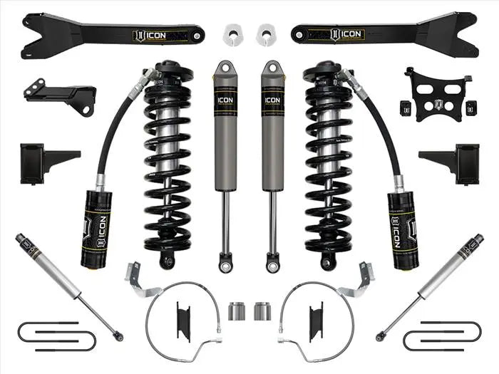 ICON 2023-2024 Ford F-250/F-350 Super Duty 4WD 4-5.5" Lift Stage 3 Coilover Conversion System w/ Radius Arms K63173R. - TAMELESS PERFORMANCE