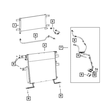 Mopar A/C Condenser (With Trans Cooler) - 2012-2013 Ram With 6.7L Cummins Engine Wholesale
