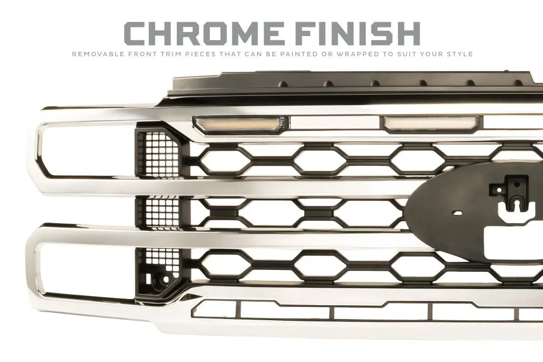Morimoto XBG LED DRL Grille – Chrome for 2023+ Ford Super Duty Driven Light Group