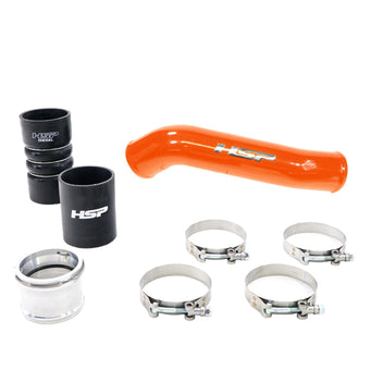 compare product HSP Replacement Hot Side Tube For 2011-2022 Ford Powerstroke F250/350 6.7 Liter-M&M Orange