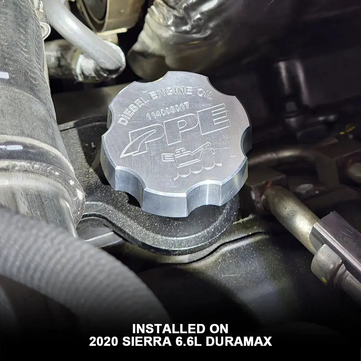PPE 2017 - 2024 6.6L/3.0L GM Duramax Billet Aluminum Engine Oil Filler Cap PPE