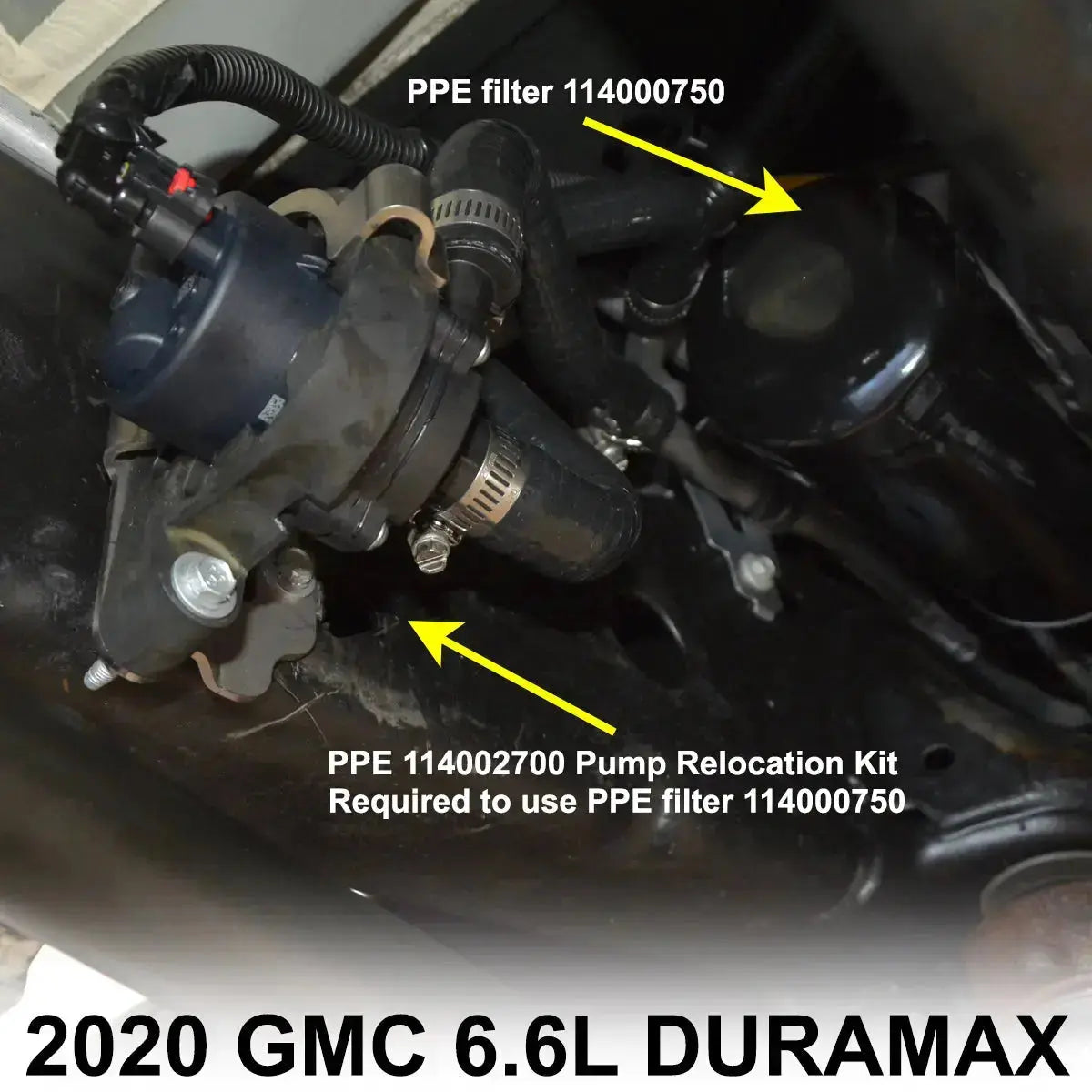 PPE 2020-2024 GM 6.6L Duramax Fuel Coolant Pump Relocation Kit PPE