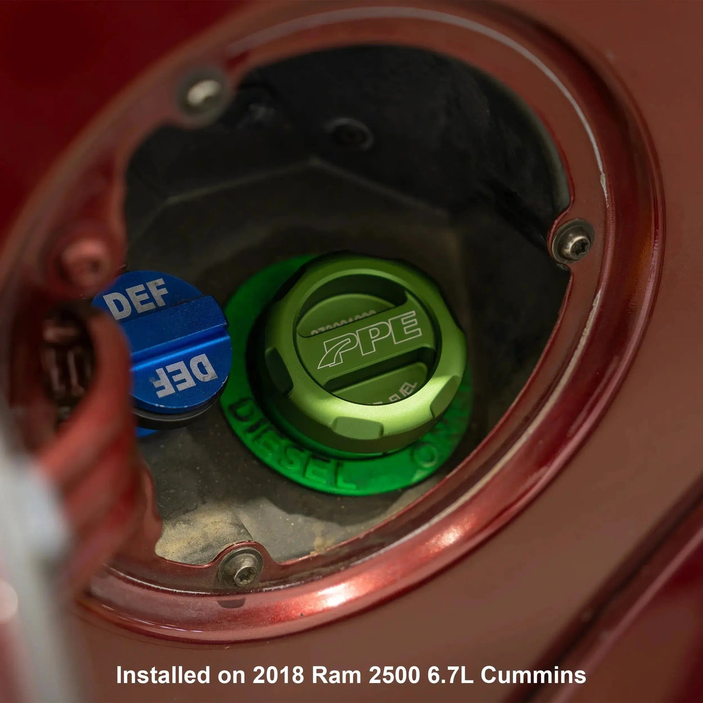 PPE Anodized Green Billet Aluminum Magnetic Fuel Cap – RAM EcoDiesel PPE