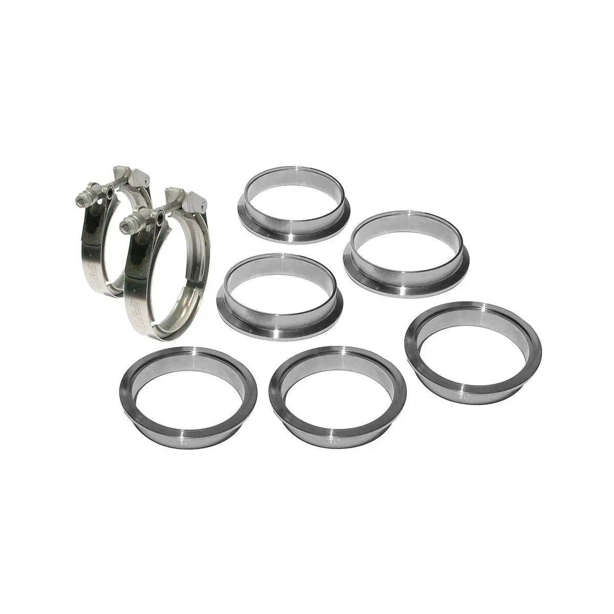 PPE QR 304 Stainless Steel Clamps-Aluminum Flanges  - 8 Piece Set (2C 3M 3F)